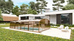 Павильон для бассейна Павильоны для бассейна AVRORA размер 10.6М*3М*1.9М Канальный поликарбонат с доставкой по Москве и России