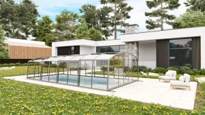 Павильон для бассейна Павильоны для бассейна AVRORA размер 12.72М*3.5М*1.9М Канальный поликарбонат с доставкой по Москве и России