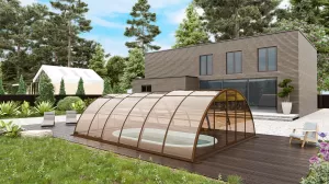 Павильон для бассейна Павильоны для бассейна STANDART размер 10.6М*3.5М*1.6М Канальный поликарбонат с доставкой по Москве и России