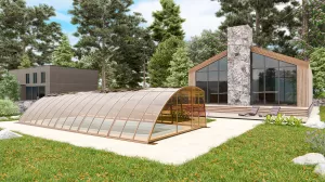 Павильон для бассейна Павильоны для бассейна AVANGARD размер 10.6М*3.5М*1.9М Канальный поликарбонат с доставкой по Москве и России