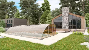 Павильон для бассейна Павильоны для бассейна AVANGARD размер 10.6М*3.5М*1.9М Канальный поликарбонат с доставкой по Москве и России